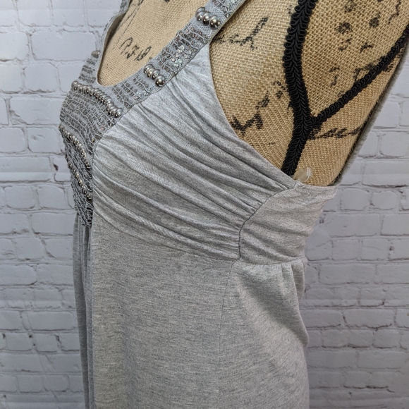 Soprano Gray Embellished Maxi Dress Medium - Picture 3 of 8